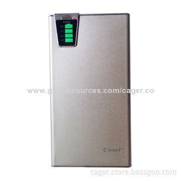 Gold Portable Power Bank, 5,000 to 20,000mAh Capacity